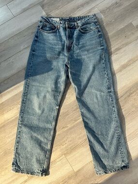 Zara | Classic High-Rise Straight Leg Jeans - Blue